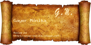 Gayer Mónika névjegykártya
